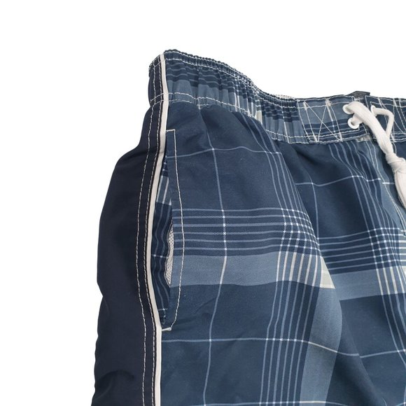 Faded Glory Men Large Swim Trunks Board Shorts Water Wicking Thicker Fabric Blue - Picture 5 of 9